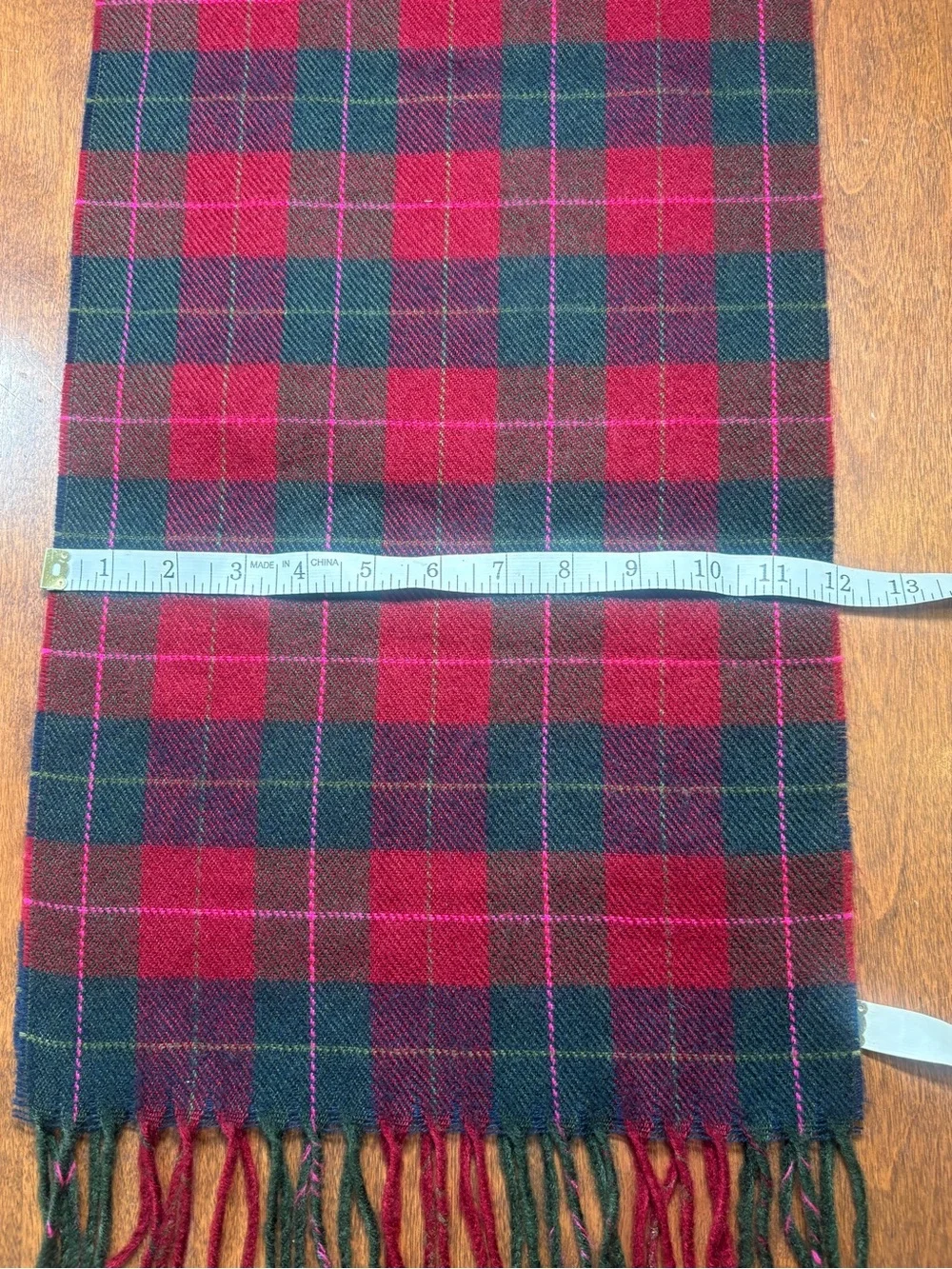 Jockey Red and Black Plaid Fringe Scarf
